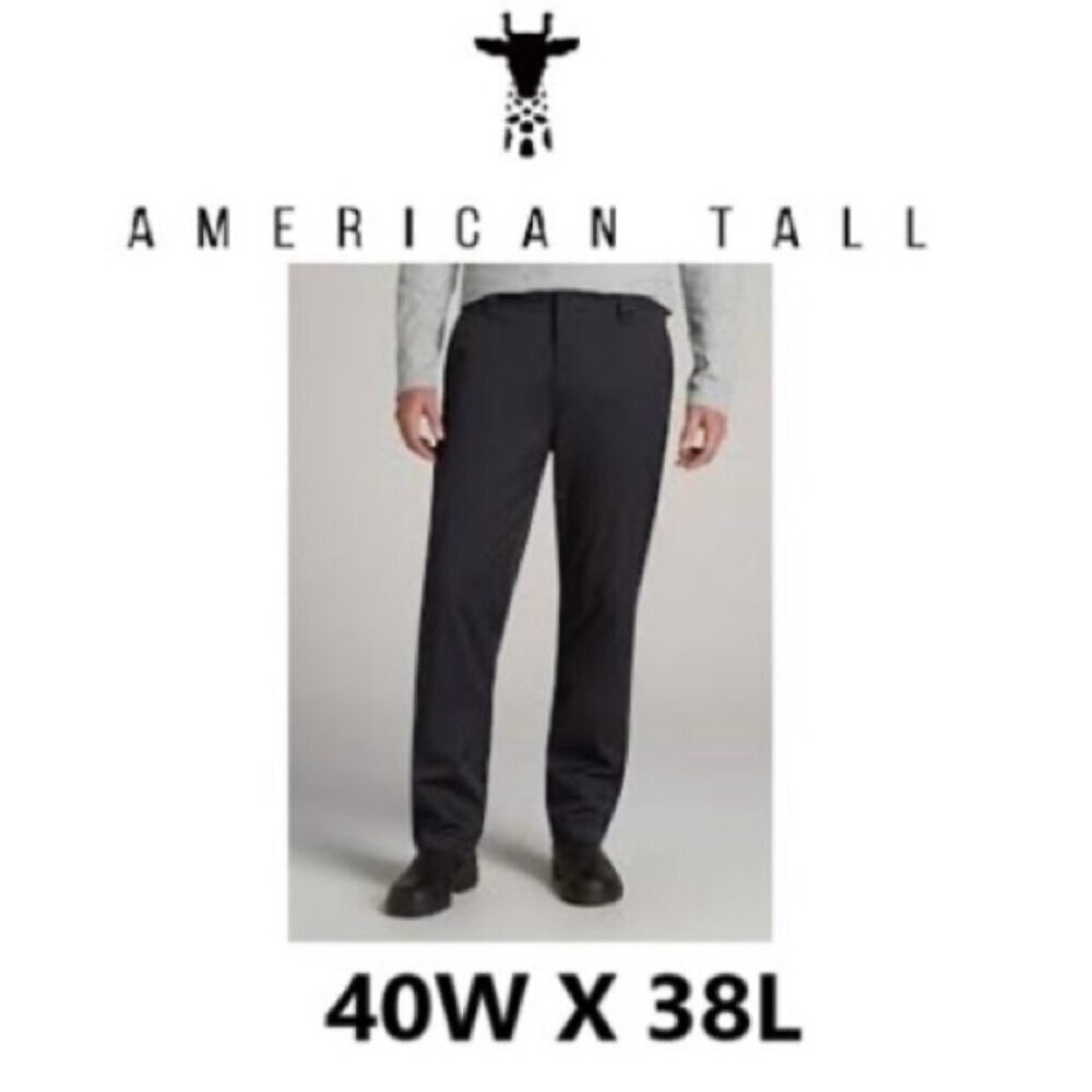 American Tall - LJ&S Men's Straight-Leg Work Pants-Asphalt. Size:40W X38L (1650)